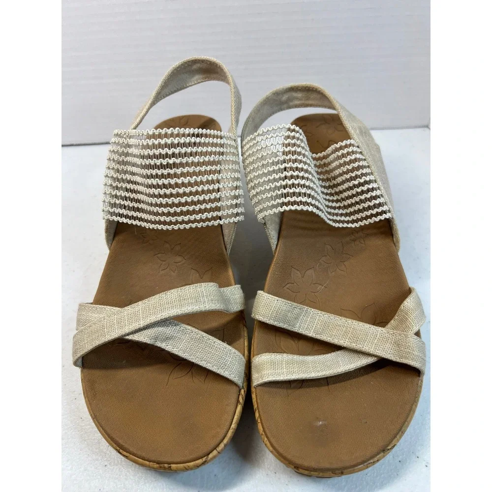 Skechers Beige and Brown Wedge Sandals